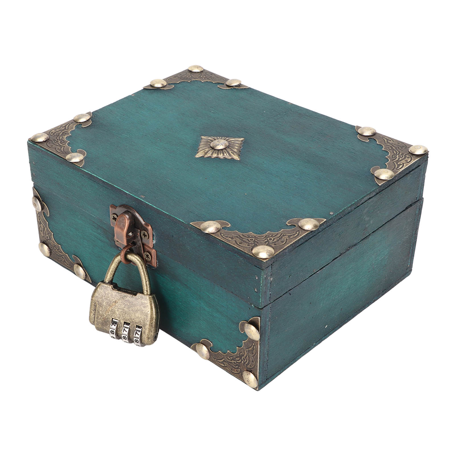 Vintage Collectible Items - Wooden Jewelry Storage Case with Lock