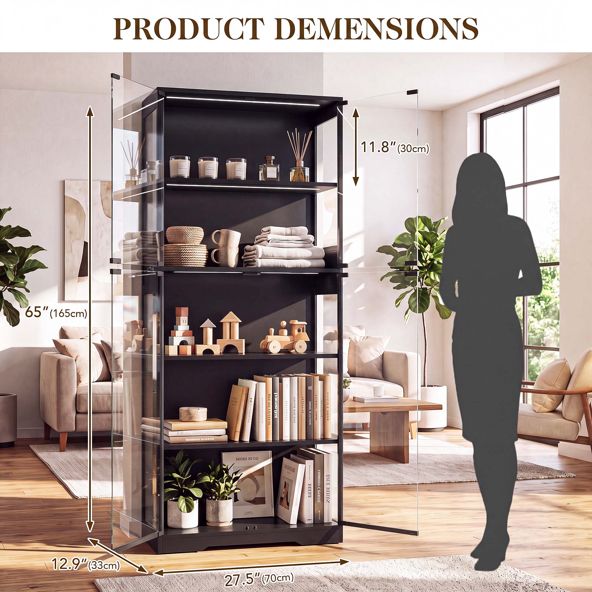 TCGBKAF 5‑Tier Display Cabinet - Collectible & Vintage Dolls For Christmas ulasan dan harga