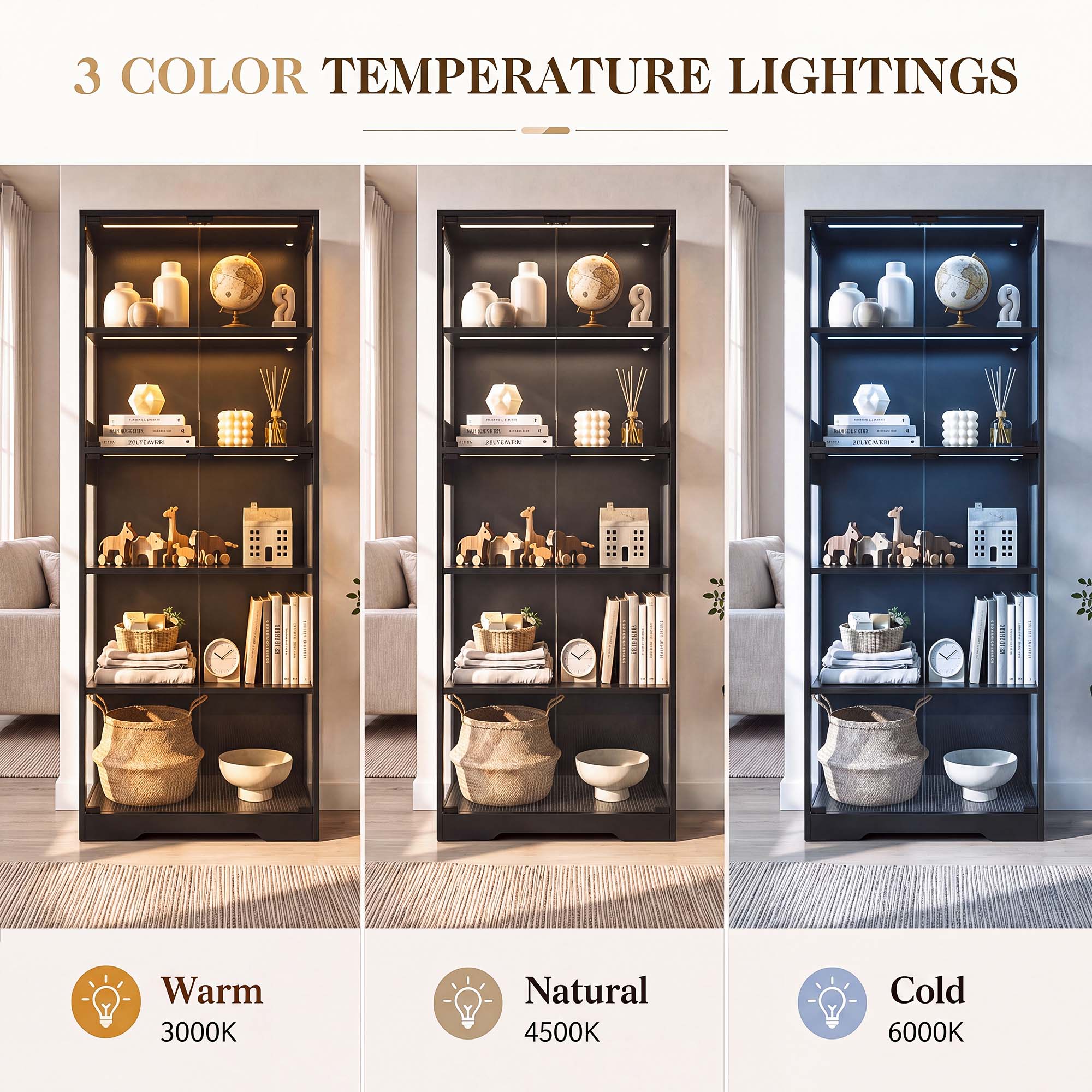 TCGBKAF 5‑Tier Display Cabinet - Collectible & Vintage Dolls For Christmas ulasan dan harga