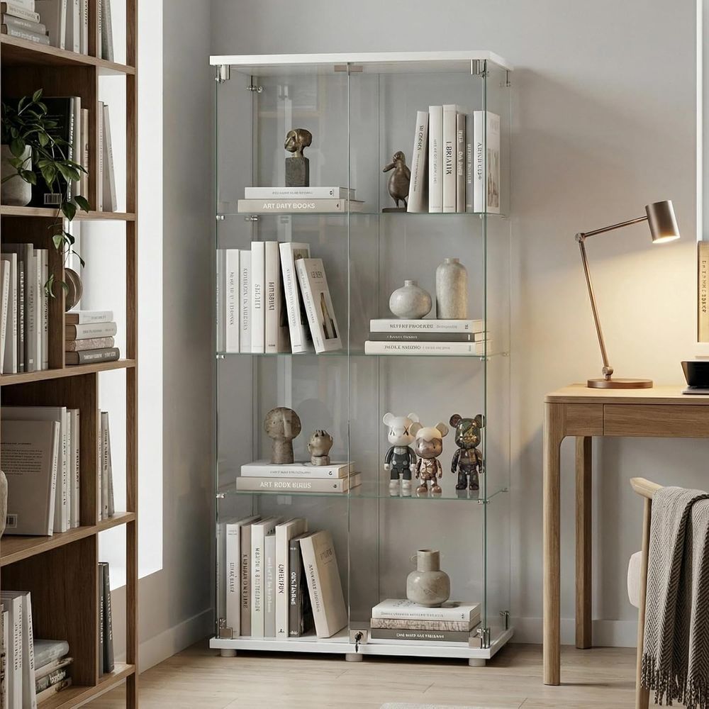Tempered Glass Display Cabinet - Collectible & Vintage Dolls For Christmas ulasan dan harga