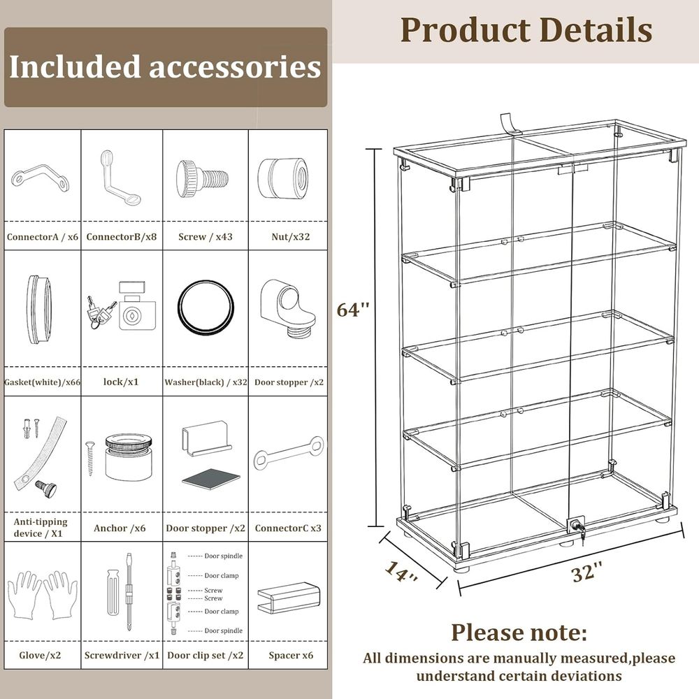 Tempered Glass Display Cabinet - Collectible & Vintage Dolls For Christmas ulasan dan harga