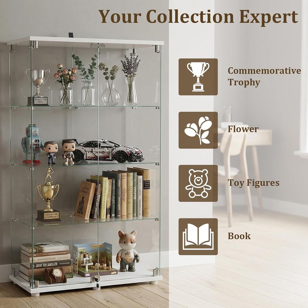Tempered Glass Display Cabinet - Collectible & Vintage Dolls For Christmas ulasan dan harga