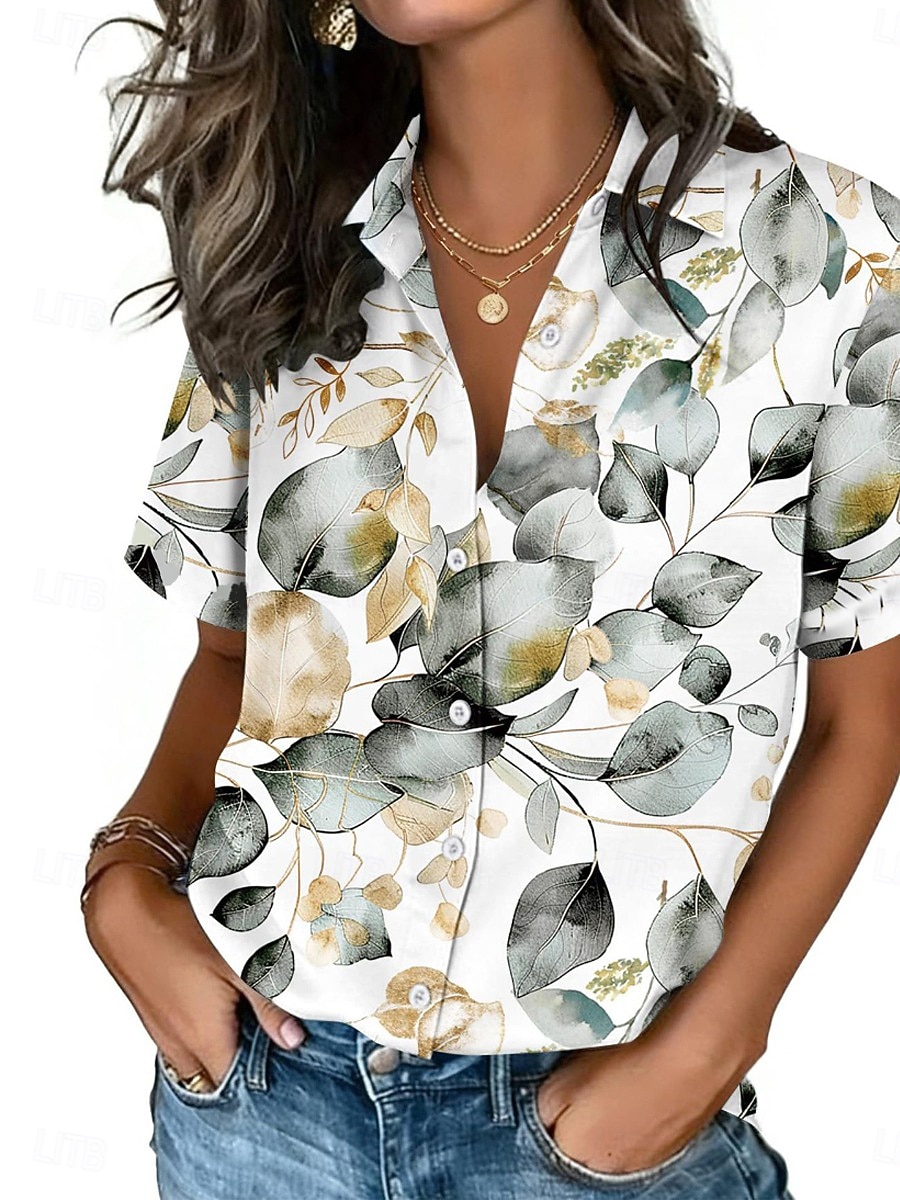 Women's Dot Print Lapel Shirt  - Vintage Collectible Buttons ulasan dan harga