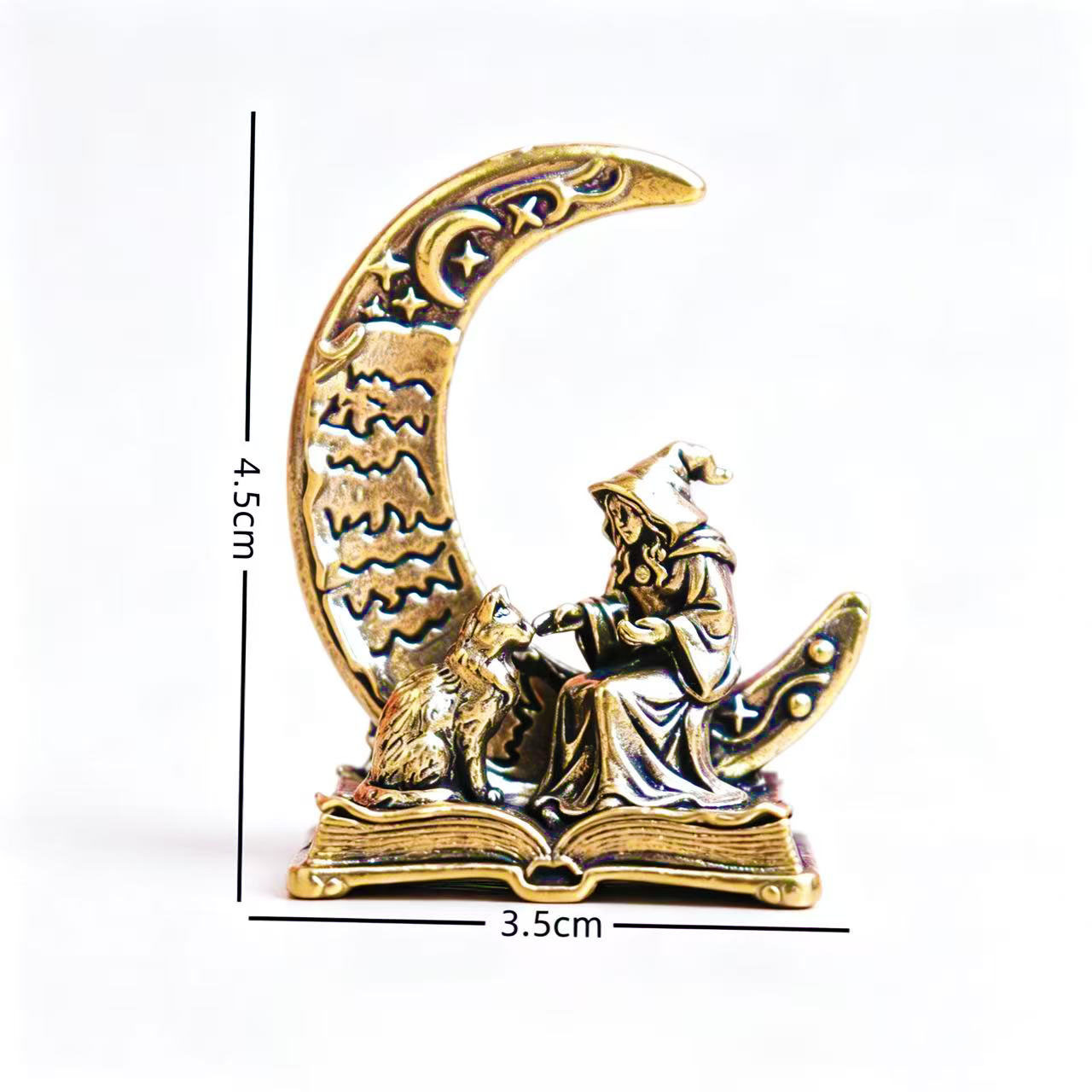 Brass Moon Witch Decoration St - Vintage Collectible Figurines ulasan dan harga