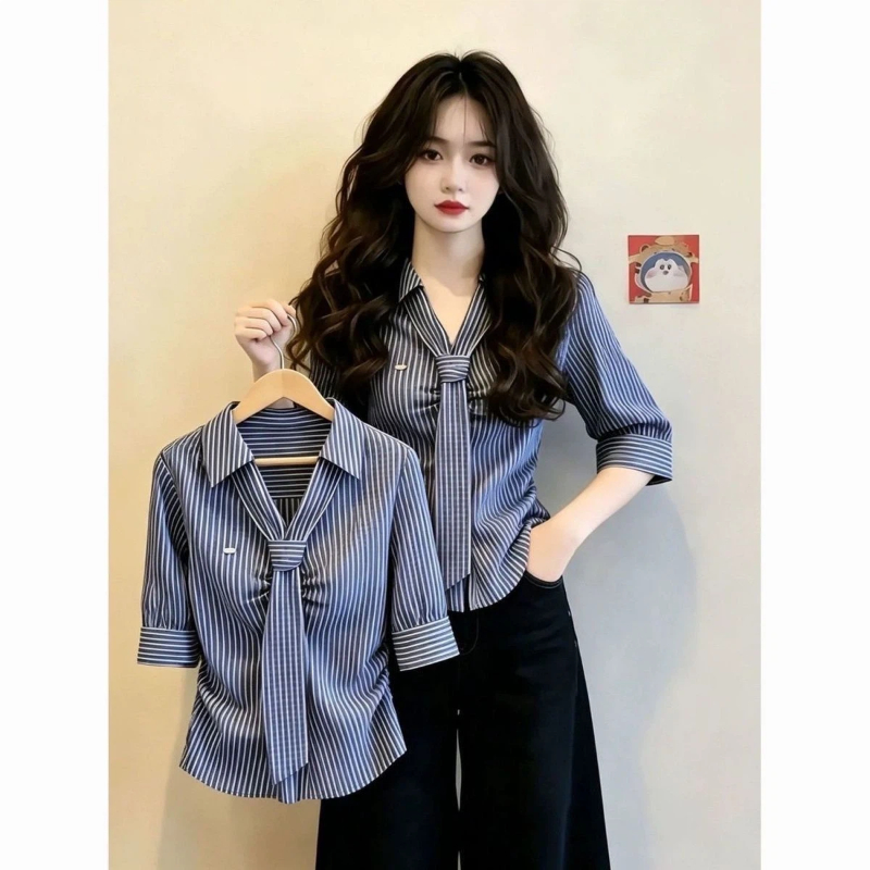 Polo Neck Lacing Short Sleeve  - Vintage Collectible Buttons ulasan dan harga