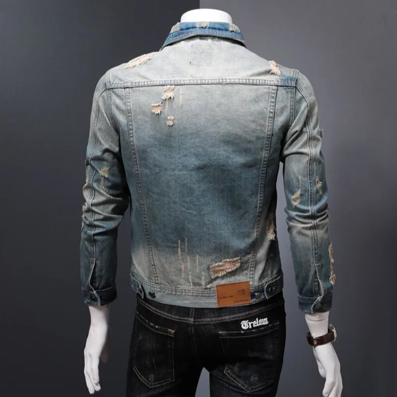 Padded Denim Jackets Man Warm  - Vintage Collectible Buttons ulasan dan harga