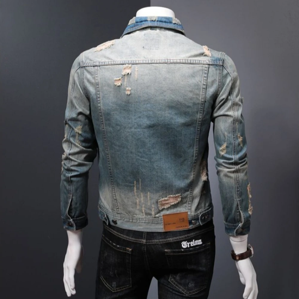 Padded Denim Jackets Man Warm  - Vintage Collectible Buttons ulasan dan harga