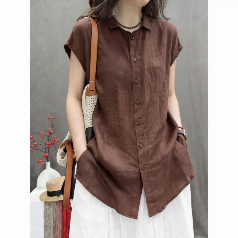 Office Lady Short Sleeve Solid - Vintage Collectible Buttons ulasan dan harga