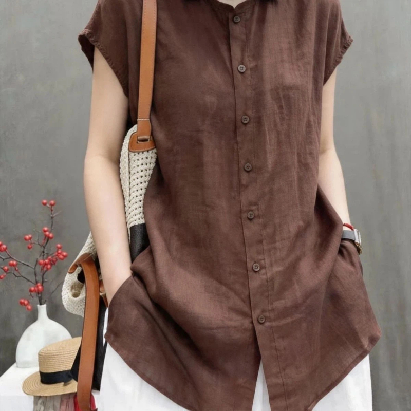 Office Lady Short Sleeve Solid - Vintage Collectible Buttons ulasan dan harga