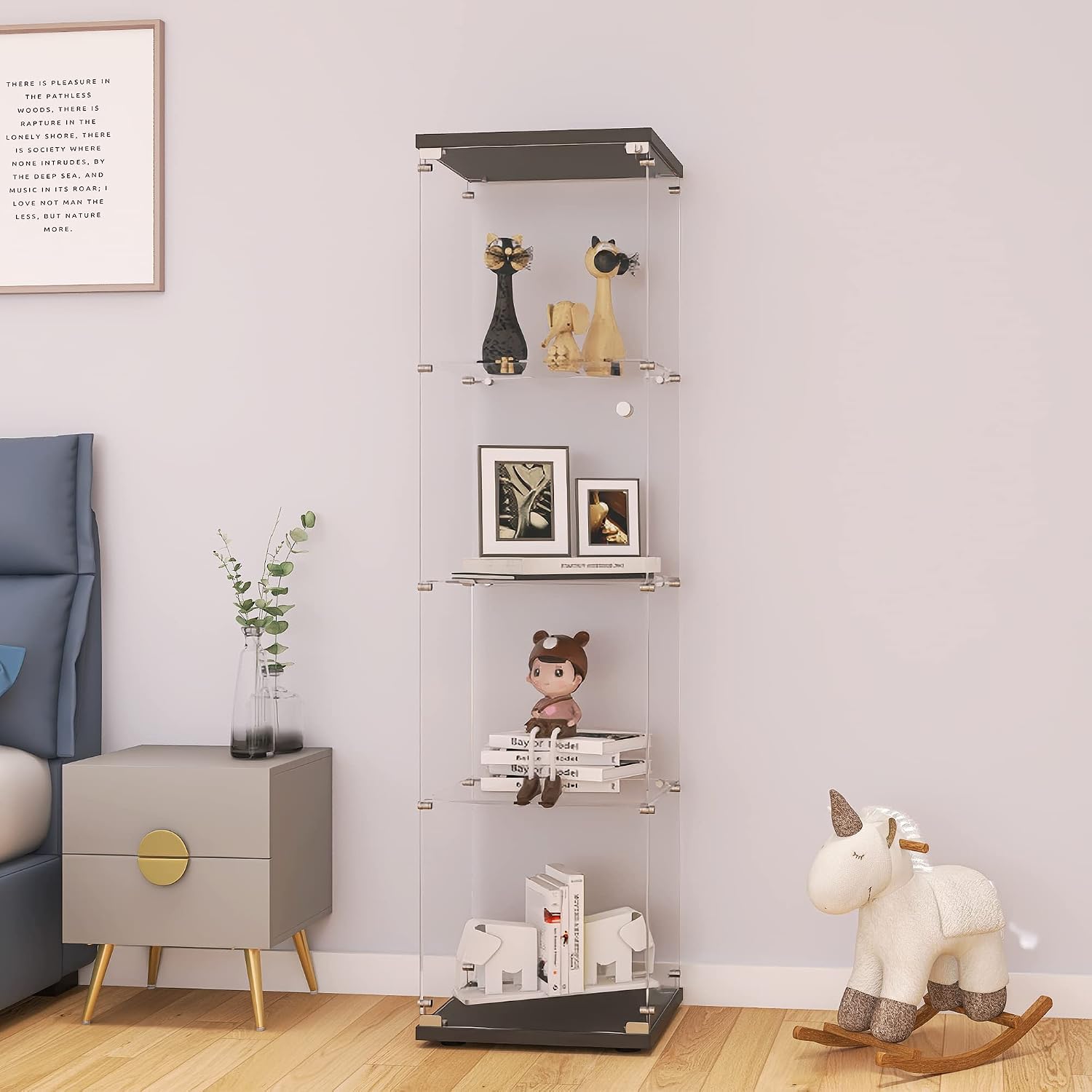 Glass Display Cabinet With Loc - Collectible & Vintage Dolls For Christmas ulasan dan harga
