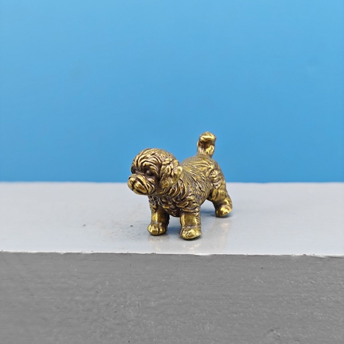 Mini Brass Dog Statue French B - Vintage Collectible Teddy Bears ulasan dan harga